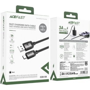 Кабель Acefast C20-04 3A AM / Type-C 1.2m Black/Grey (6974316283782)
