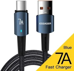 Фото: Кабель Essager Sunset 7A AM / Type-C 2m Blue (EXC7A-CGA03-P) № 3 | KTC