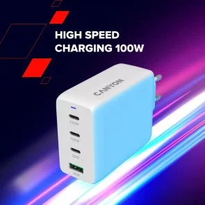 Фото: Зарядний пристрій Canyon OnCharge 100ACC QC PD GaN 100W White (CNS-CUW100ACC) № 7 | KTC