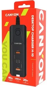 Фото: Зарядний пристрій Canyon H-10 40W Black (CNE-CHA10B) № 3 | KTC