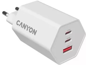 Фото: Зарядний пристрій Canyon Hexagon 65 QC PD GaN 65W White (CND-CHAHEX65W) № 4 | KTC