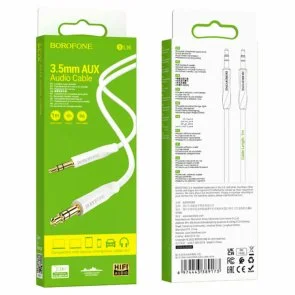 Фото: Кабель BOROFONE BL16 Jack 3.5mm / Jack 3.5mm 1m White (BL16W) № 3 | KTC