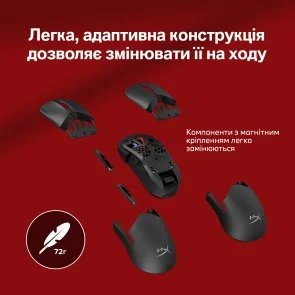 Фото: Миша HyperX Pulsefire Saga Pro WL/BT Black (A2PB2AA) № 13 | KTC
