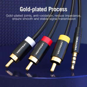 Кабель Vention Jack 3.5mm / 3xRCA 1.5m Black (VAB-R07-B150)