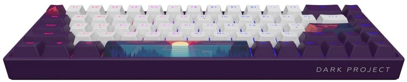 Клавіатура Dark Project 68 Sunrise PBT Mech. g3ms Sapphire ENG/UA Violet/White (DPP68_GSH_SUNR_ANSI_UA)