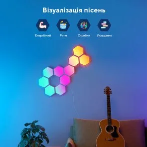 Фото: Настінний світильник Govee H6061 Glide Hexa Light Panels RGBIC Wi-Fi/BT 10pcs White (B6061301) № 6 | KTC