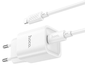 Зарядний пристрій Hoco C148A Charm 30W White with Type-C / Lightning (6942007630313)