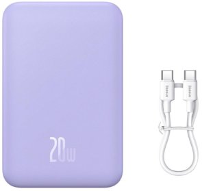 Батарея універсальна Baseus Magnetic Mini Wireless Fast Charge 20000mAh 20W Purple (PPCX150005)