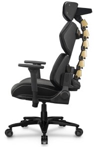 Крісло ігрове Cougar Terminator Elite Gold, PU шкіра, Al основа, Black