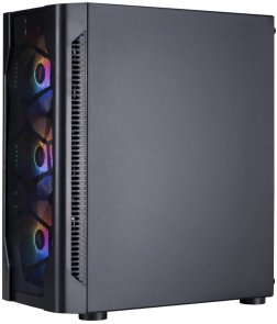 Корпус 1stPlayer D4-BK-4F1 Black with window