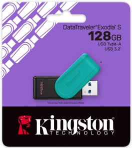 Флешка USB Kingston DataTraveler Exodia S 128GB Black/Turquoise (DTXS/128GB)