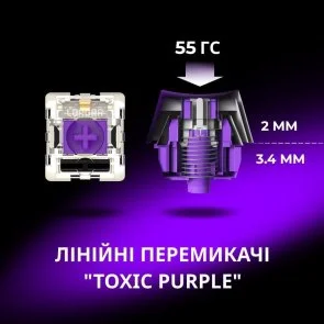 Фото: Клавіатура Lorgar KBP70MW Toxic Purple ENG WL/RT/USB Black/Red (LRG-KBP70MW-BK-US) № 11 | KTC