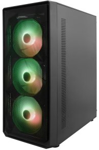Корпус 1stPlayer FD3-BK-4F7 Black with window