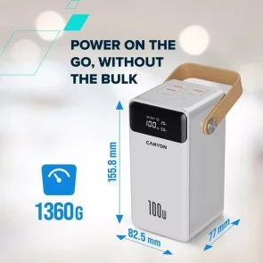 Фото: Батарея універсальна Canyon OnPower 610 60000mAh 100W White (CNS-CPB610W) № 9 | KTC
