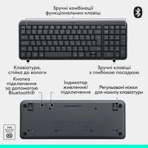 Фото: Клавіатура Logitech K250 Bluetooth Graphite (920-013822) № 7 | KTC
