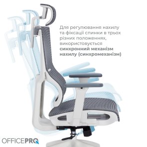 Крісло OfficePro Elegant OC660 White/Light Gray (OC660-W-LG-LG)