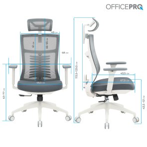 Крісло OfficePro Balance OC550-W-DG-DG White/Dark Gray
