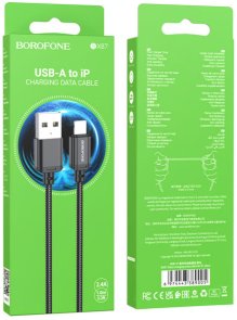 Кабель BOROFONE BX87 Sharp 20W AM / Lightning 1m Black (6974443389005)