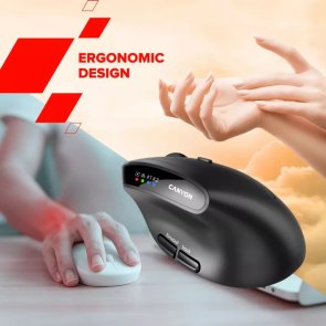 Миша Canyon MW-25 Ergonomic LED AA Dual Mode Wireless Black (CNS-CMSW25)