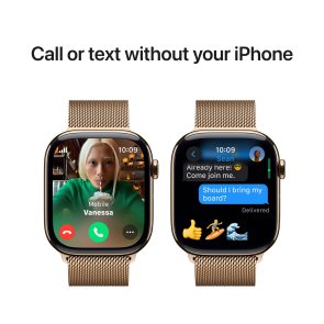 Смарт годинник Apple Watch Series 10 GPS Cellular - 46mm Gold Titanium Case with Gold Milanese Loop - S/M (MC7T4)
