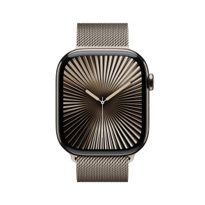 Смарт годинник Apple Watch Series 10 GPS Cellular - 42mm Natural Titanium Case with Natural Milanese Loop (MWXF3)