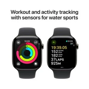 Фото: Смарт годинник Apple Watch Series 10 GPS Cellular - 42mm Slate Titanium Case with Black Sport Band - S/M (MWXG3) № 7 | KTC