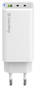 Зарядний пристрій ColorWay GaN Mini 65W White (CW-CHS058PD-WT)