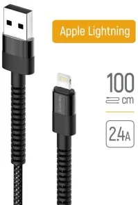 Фото: Кабель ColorWay 2.4A AM / Lightning 1m Black (CW-CBUL063-BK) № 2 | KTC