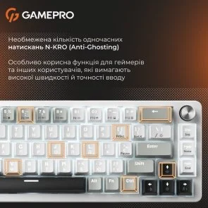 Фото: Клавіатура GamePro Genesis Silverlight MK116 YH Switches Grey № 12 | KTC