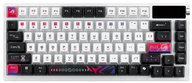 Клавіатура ASUS ROG Azoth X NX Snow V2 EN PBT WL/BT/USB (90MP044F-BKUA30)