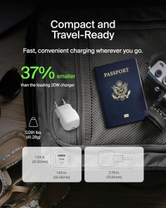 Зарядний пристрій Belkin BoostCharge Compact PD 20W White (WCA009KQWH)