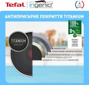 Фото: Набір змішаний Tefal Ingenio Easy Cook and Clean 22cm/ 28cm/ 1.7L/ 2.7L 5pcs Black (L1539543) № 14 | KTC