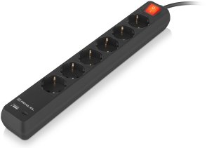 Мережевий фільтр Real-EL RS-Protect 605 6/3m Black (EL122300041)