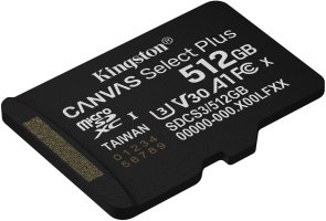 FLASH пам'ять Kingston Canvas Select Plus Gen3 UHS-I U3 V30 A1 Micro SDXC 512GB (SDCS3/512GBSP)