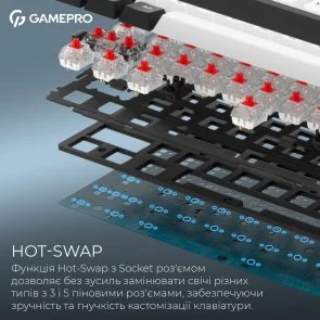 Фото: Клавіатура GamePro Asgard Valhalla MK210B Pro RGB WL/BT/USB Black № 10 | KTC