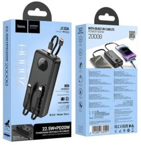  Батарея універсальна Hoco J132A Sabio 20000mAh 22.5W Black (6942007632591)