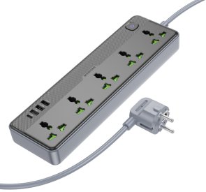 Мережевий фільтр BOROFONE BAC4A Lord 4xUSB 5/1.5m Black (6941991111488)