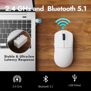 Миша Lemokey G1 8K WL/BT/USB White (G1-A2)