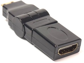 Перехідник HDMI AF to Mini HDMI AM PowerPlant, Black (360 градусів)
