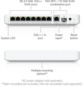 Фото: Комутатор Ubiquiti Flex 2.5G PoE (USW-FLEX-2.5G-8-POE) № 4 | KTC