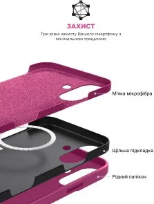 Фото: Чохол ArmorStandart for Apple iPhone 16 - ICON2 MagSafe Fuchsia (ARM81314) № 6 | KTC