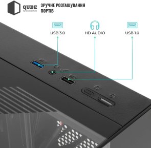 Корпус QUBE Aquarium Black with window (AQUARIUM_GBNU3)