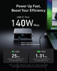 Зарядний пристрій Anker GaNPrime Charger GaN 250W Black (A2345341)