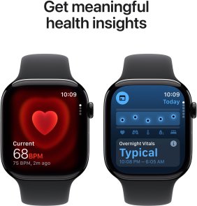 Смарт годинник Apple Watch Series 11 GPS - 42mm Jet Black Aluminium Case with Black Sport Band - S/M