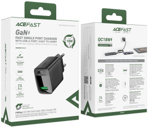 Зарядний пристрій Acefast A90 18W Black (6974316283249)