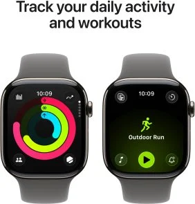 Фото: Смарт годинник Apple Watch 11 GPS LTE 46mm - Natural Titanium Case with Stone Grey Sport Band - S/M (MFCW4) № 5 | KTC