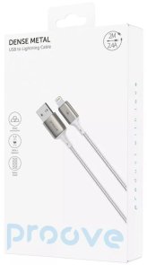 Кабель Proove Dense Metal 2.4A AM / Lightning 2m White (CCDM20001122)