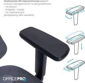 Крісло OfficePro Atlas OC630-B-DG-DG Black/Dark Gray