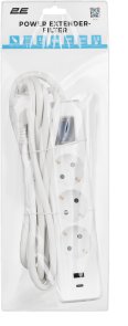 Мережевий фільтр 2E SP315M3USBWH 3/3m 2xUSB White (2E-SP315M3USBWH)