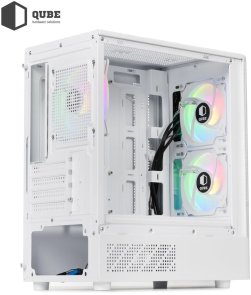 Корпус QUBE Geon ARGB White with window (GEON_GWNU3)